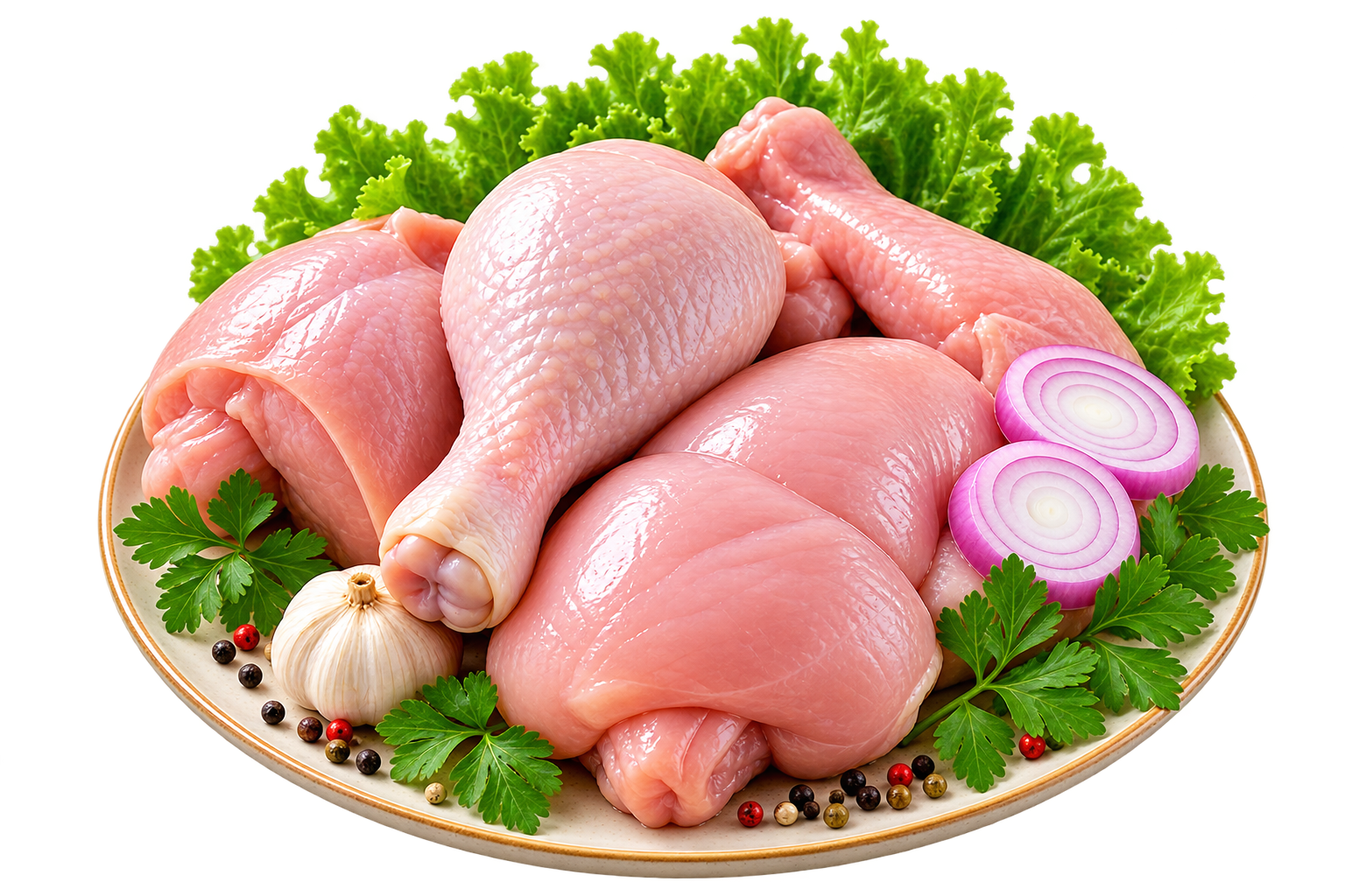 Fresh chicken pieces